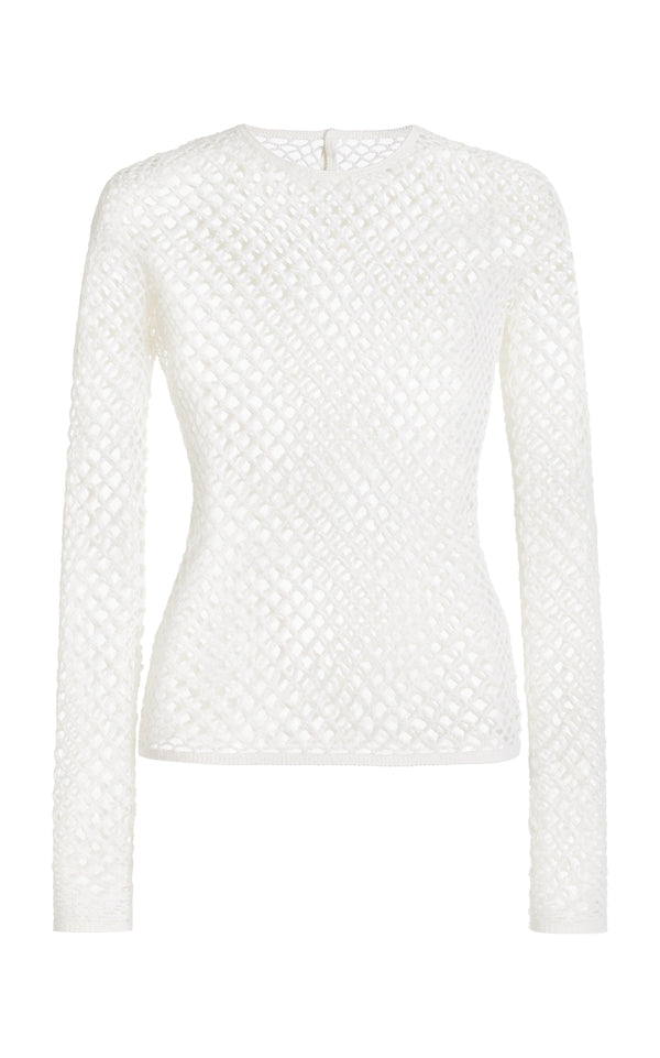 gabriela hearst Troth Knit Top in Ivory Merino Wool
