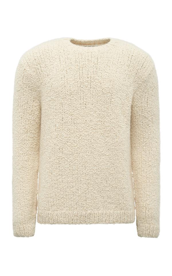 gabriela hearst Typhon Knit Sweater in Ivory Cashmere Boucle