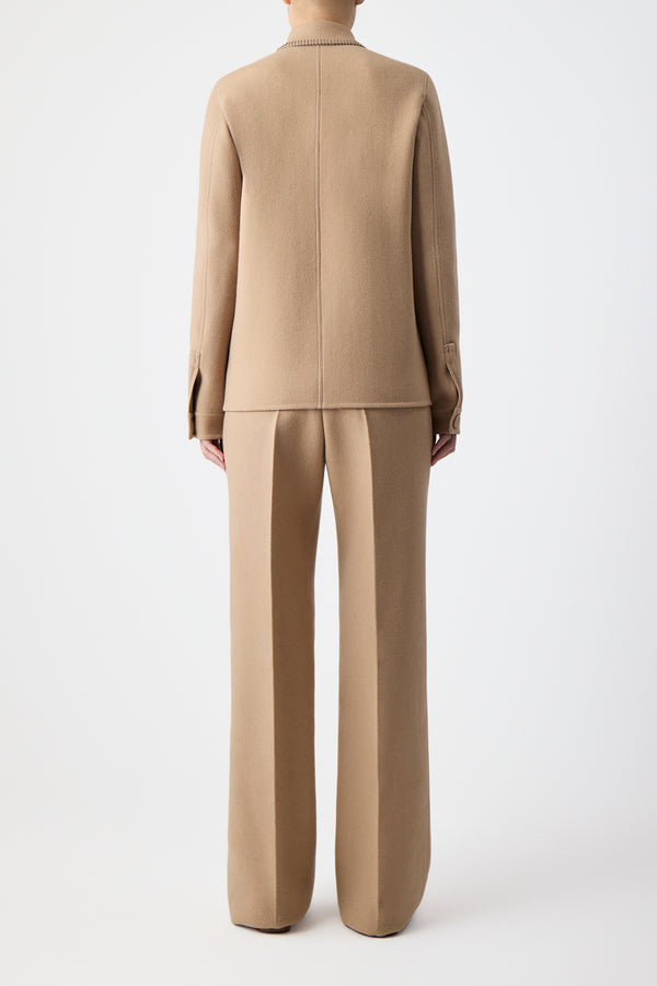 Gabriela Hearst Ulu Chore Jacket In Camel Double-Face Recycled Cashmere