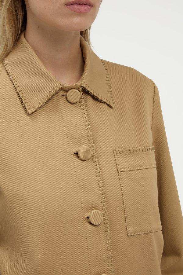 Gabriela Hearst Ulu Chore Jacket In Camel Sea Island Cotton Twill