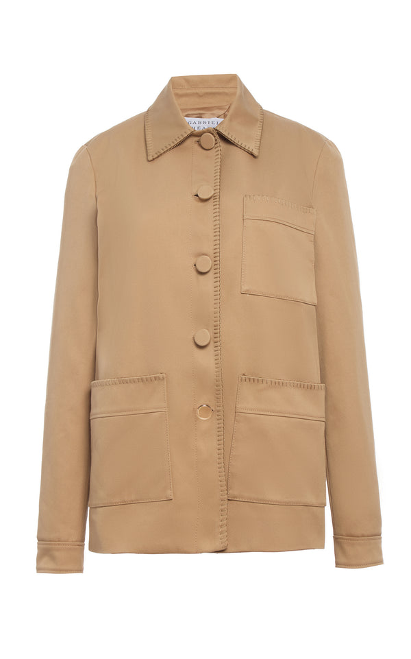gabriela hearst Ulu Chore Jacket in Camel Sea Island Cotton Twill