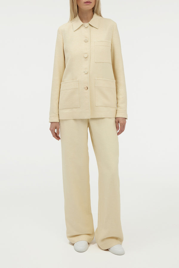 Gabriela Hearst Ulu Chore Jacket In Ivory Silk Tweed
