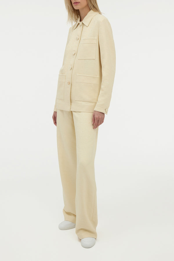 Gabriela Hearst Ulu Chore Jacket In Ivory Silk Tweed