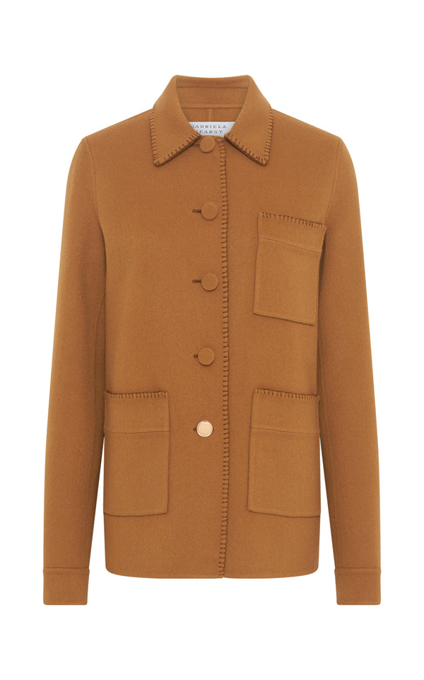 gabriela hearst Ulu Chore Jacket in Yellow Ochre Double-Face Recycled Cashmere