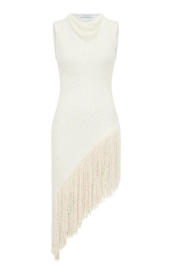 gabriela hearst Ursin Fringe Top in Ivory Silk Boucle