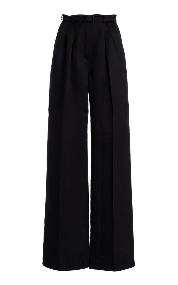gabriela hearst Vargas Pant in Black Silk Linen Satin