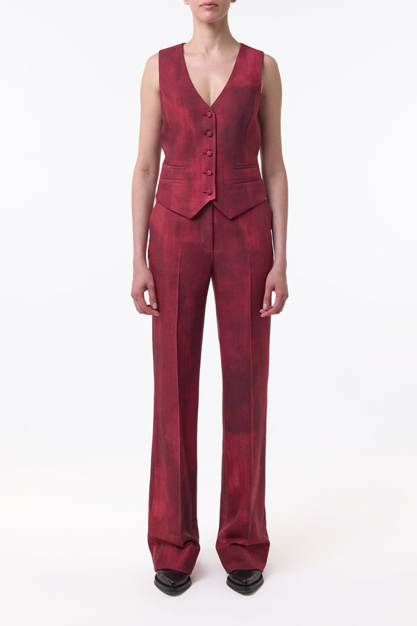 Gabriela Hearst Vesta Flare Pant In Bordeaux Virgin Wool