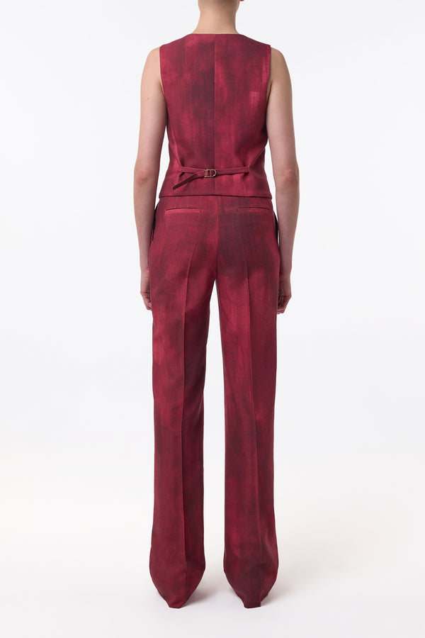 Gabriela Hearst Vesta Flare Pant In Bordeaux Virgin Wool
