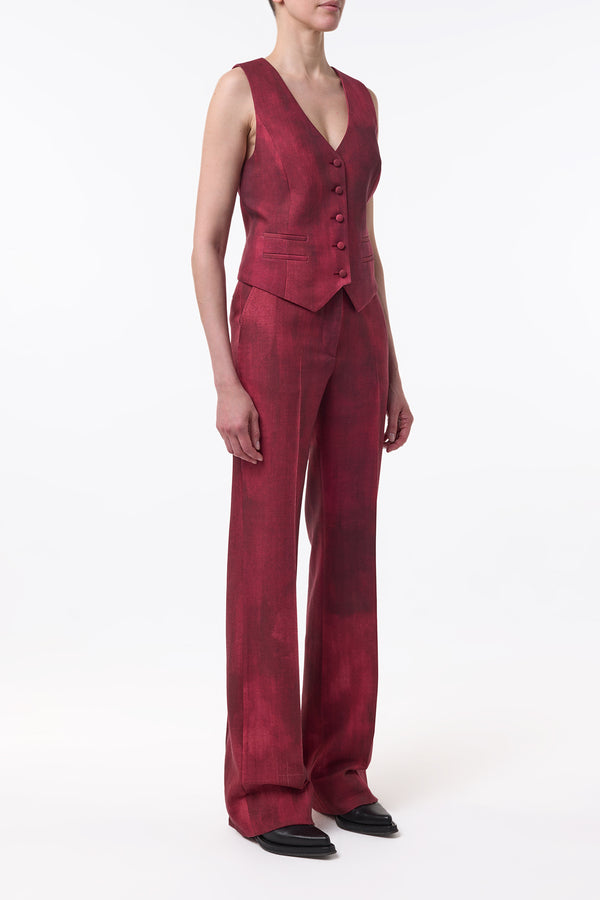 Gabriela Hearst Vesta Flare Pant In Bordeaux Virgin Wool