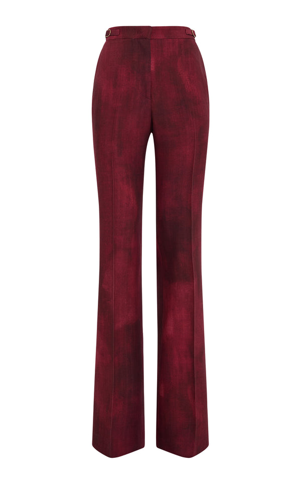 gabriela hearst Vesta Flare Pant in Bordeaux Virgin Wool