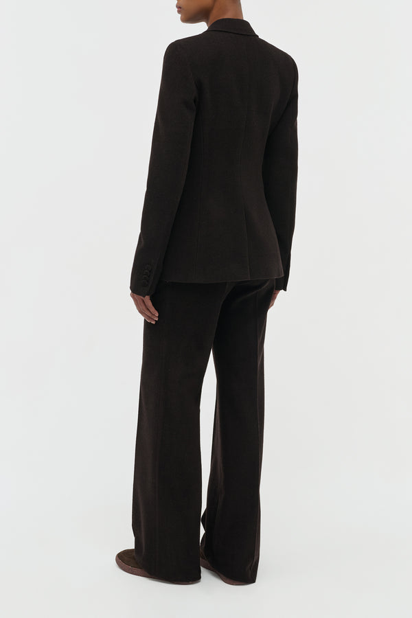 Gabriela Hearst Vesta Pant In Chocolate Fine Cashmere Corduroy