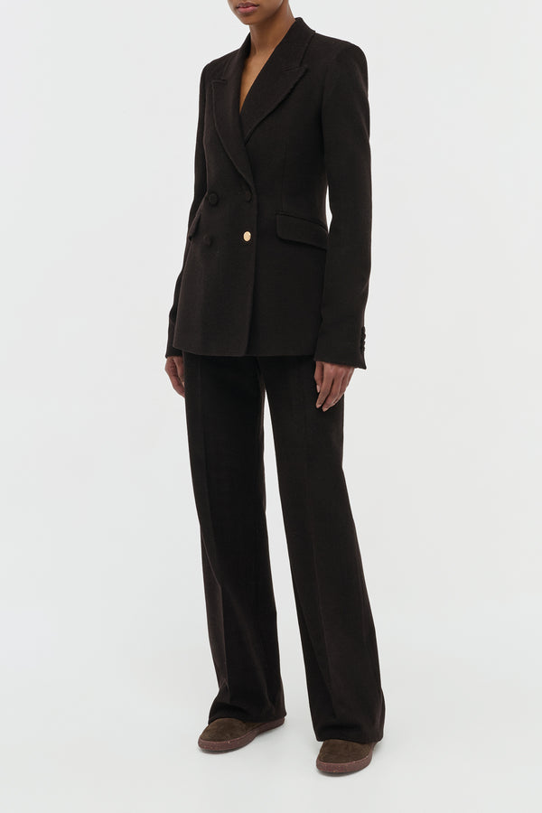 Gabriela Hearst Vesta Pant In Chocolate Fine Cashmere Corduroy