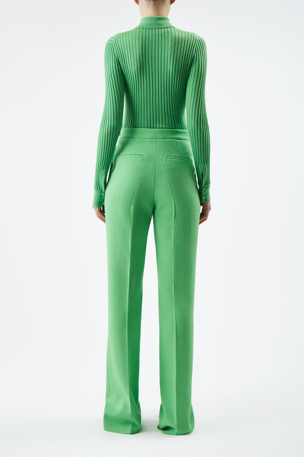 Gabriela Hearst Vesta Pant In Fluorescent Green Virgin Wool Crepe