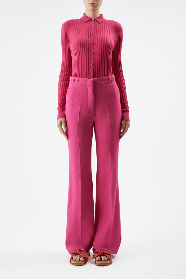 Gabriela Hearst Vesta Pant In Fuchsia Virgin Wool Crepe