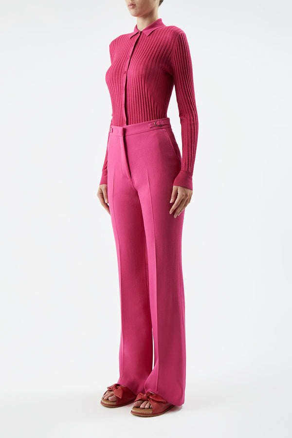 Gabriela Hearst Vesta Pant In Fuchsia Virgin Wool Crepe