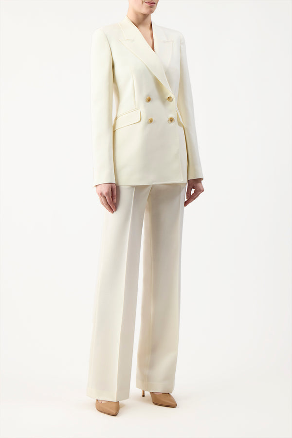 Gabriela Hearst Vesta Pant In Ivory Sportswear Wool