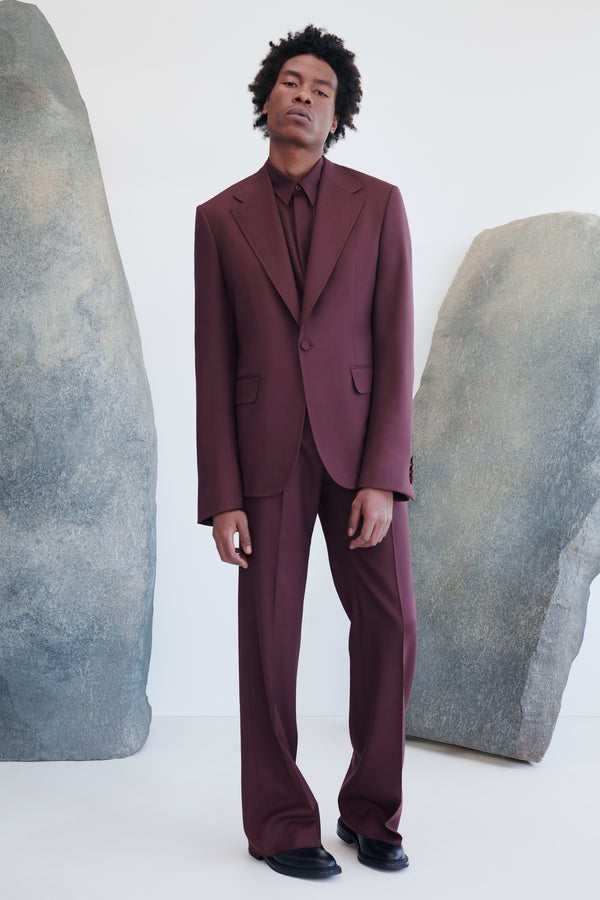 Gabriela Hearst Vista Pant In Deep Bordeaux Virgin Wool Twill