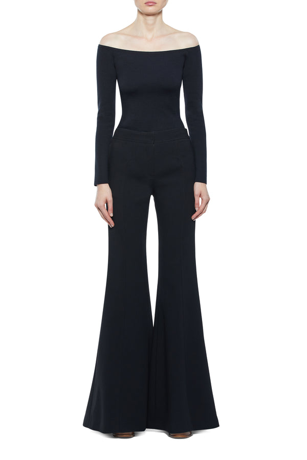 Gabriela Hearst Vita Pant In Black Double-Face Wool Crepe