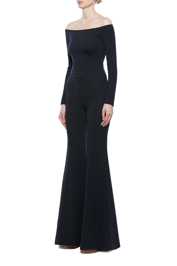 Gabriela Hearst Vita Pant In Black Double-Face Wool Crepe