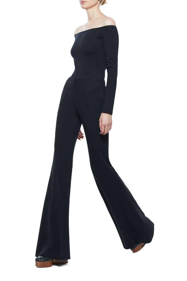 Gabriela Hearst Vita Pant In Black Double-Face Wool Crepe