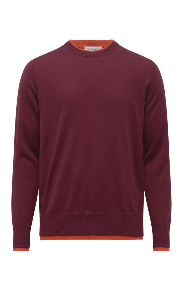 gabriela hearst Wells Knit Sweater in Bordeaux & Spice Cashmere Silk