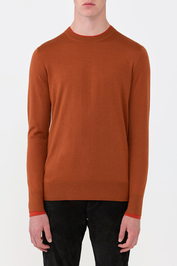 Gabriela Hearst Wells Knit Sweater In Rust & Antelope Orange Cashmere Silk