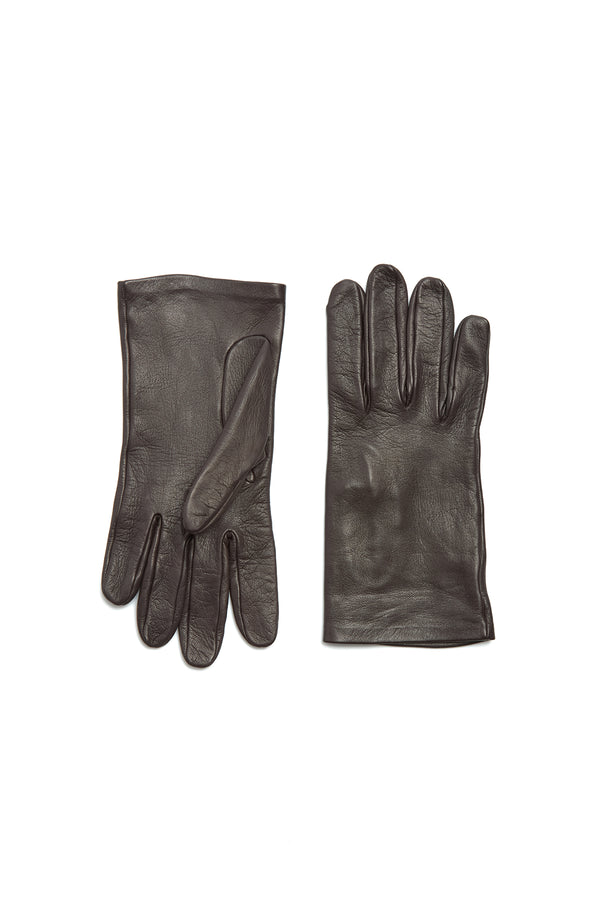 gabriela hearst Wessex Short Gloves in Chocolate Nappa Leather