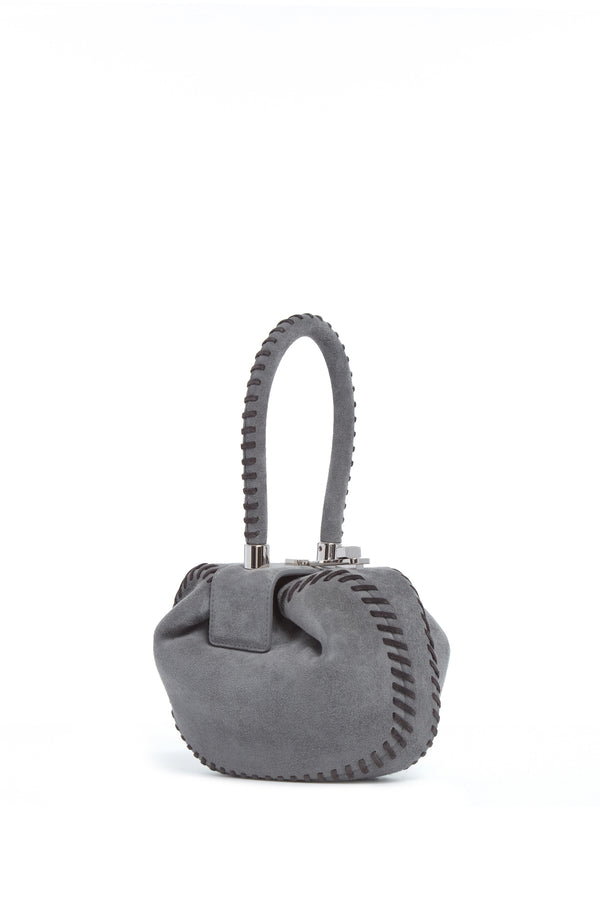 gabriela hearst Whipstitch Demi Bag in Charcoal Suede