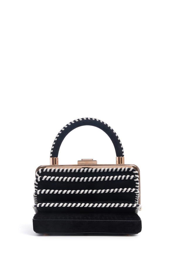 Gabriela Hearst Whipstitch Diana Bag In Black Suede