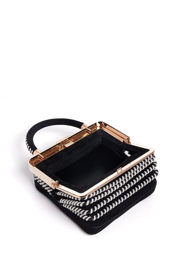 Gabriela Hearst Whipstitch Diana Bag In Black Suede