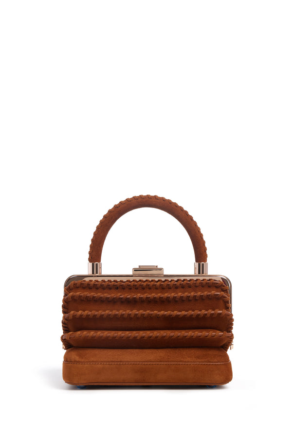 Gabriela Hearst Whipstitch Diana Bag In Cognac Suede