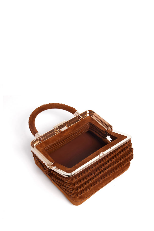 Gabriela Hearst Whipstitch Diana Bag In Cognac Suede