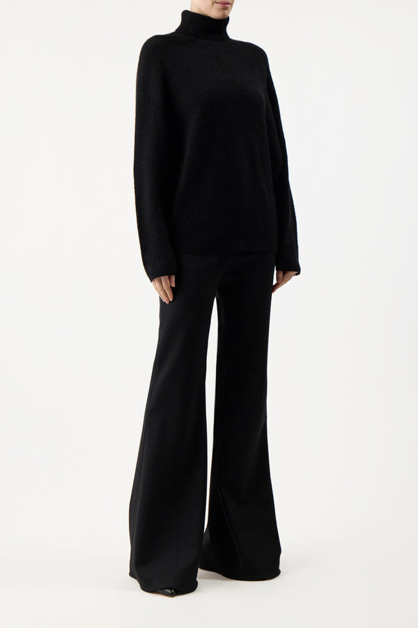 Gabriela Hearst Wigman Knit Turtleneck Sweater In Black Cashmere