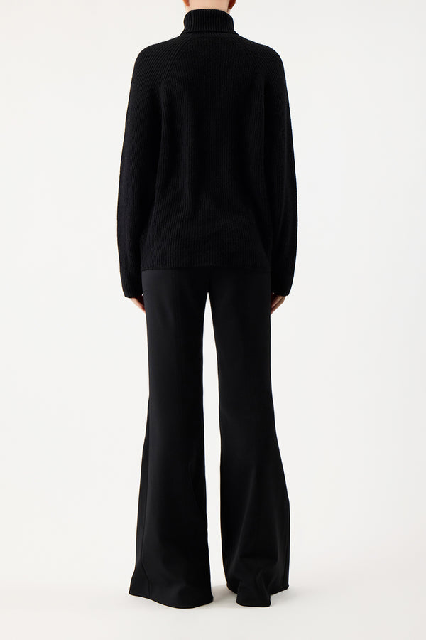Gabriela Hearst Wigman Knit Turtleneck Sweater In Black Cashmere