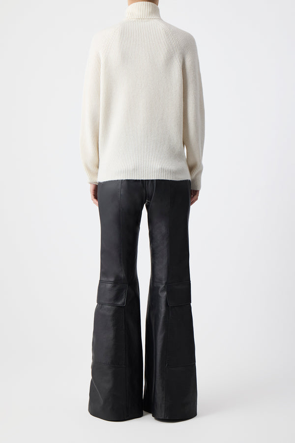 Gabriela Hearst Wigman Knit Turtleneck Sweater In Ivory Cashmere