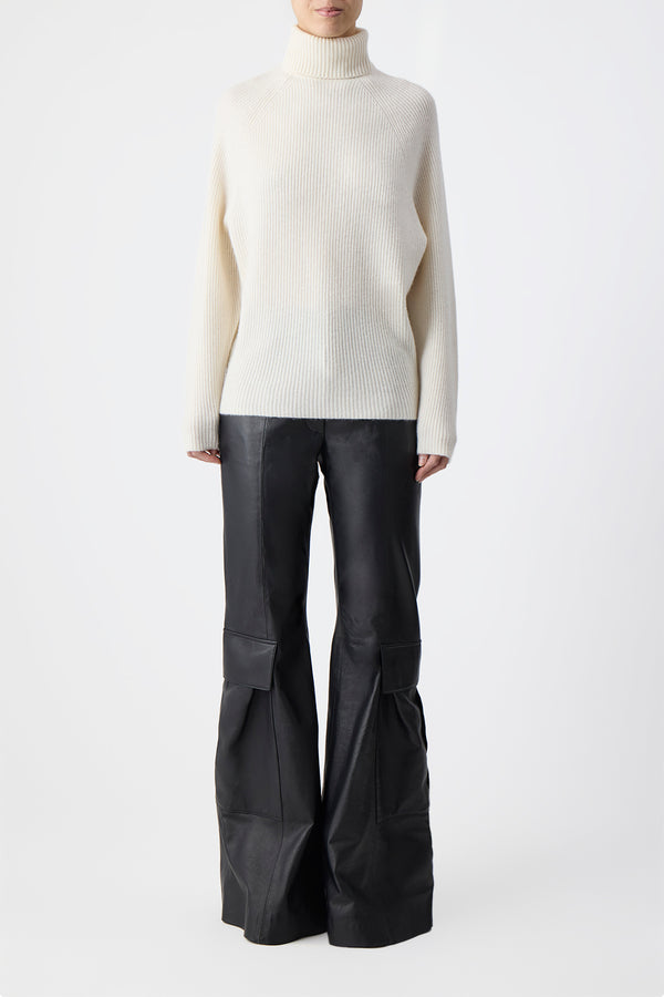 Gabriela Hearst Wigman Knit Turtleneck Sweater In Ivory Cashmere