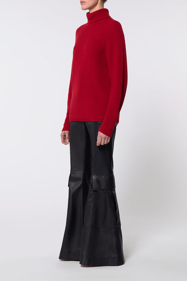 Gabriela Hearst Wigman Knit Turtleneck Sweater In Scarlet Red Cashmere