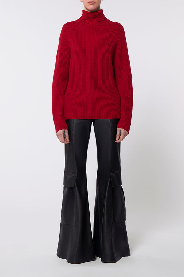 Gabriela Hearst Wigman Knit Turtleneck Sweater In Scarlet Red Cashmere