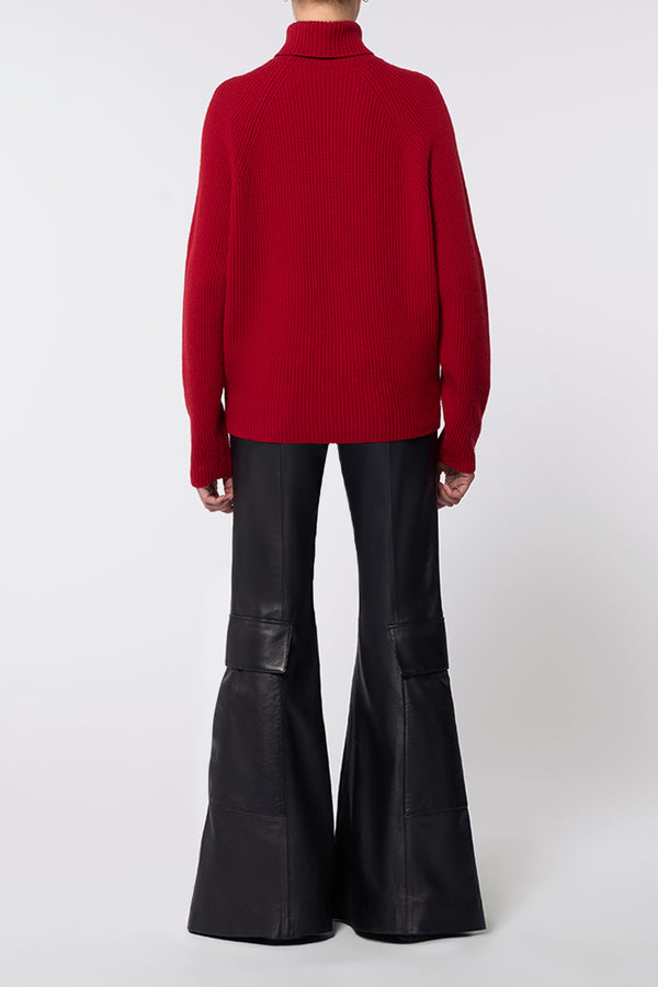 Gabriela Hearst Wigman Knit Turtleneck Sweater In Scarlet Red Cashmere