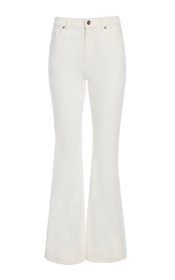 Gabriela Hearst Willa Bootcut Jean In White Recycled Cotton Denim