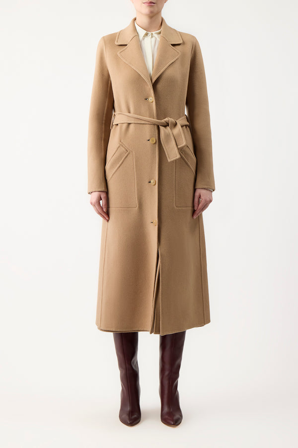 Gabriela Hearst William Coat In Camel Double-Face Recycled Cashmere