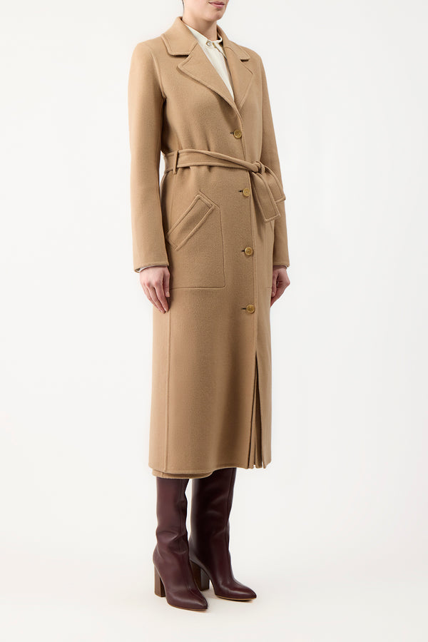Gabriela Hearst William Coat In Camel Double-Face Recycled Cashmere