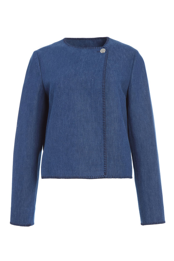 gabriela hearst Wyn Jacket in Recycled Cotton Linen Denim