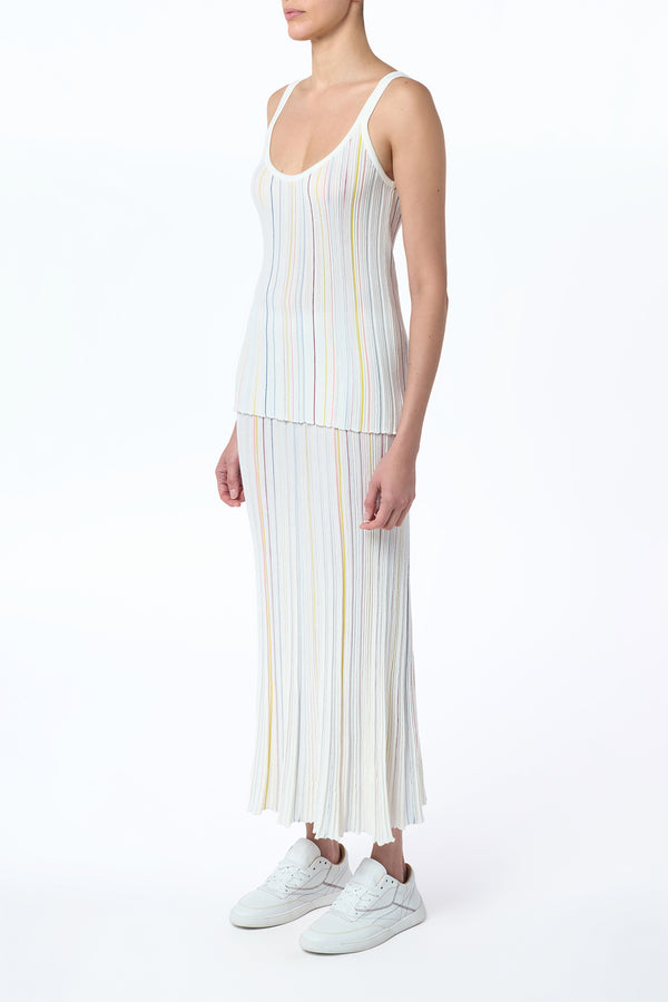 Gabriela Hearst Yara Pinstripe Knit Tank Top In Ivory Multi Merino Wool
